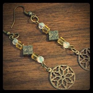 Vintage Style Brass Earrings